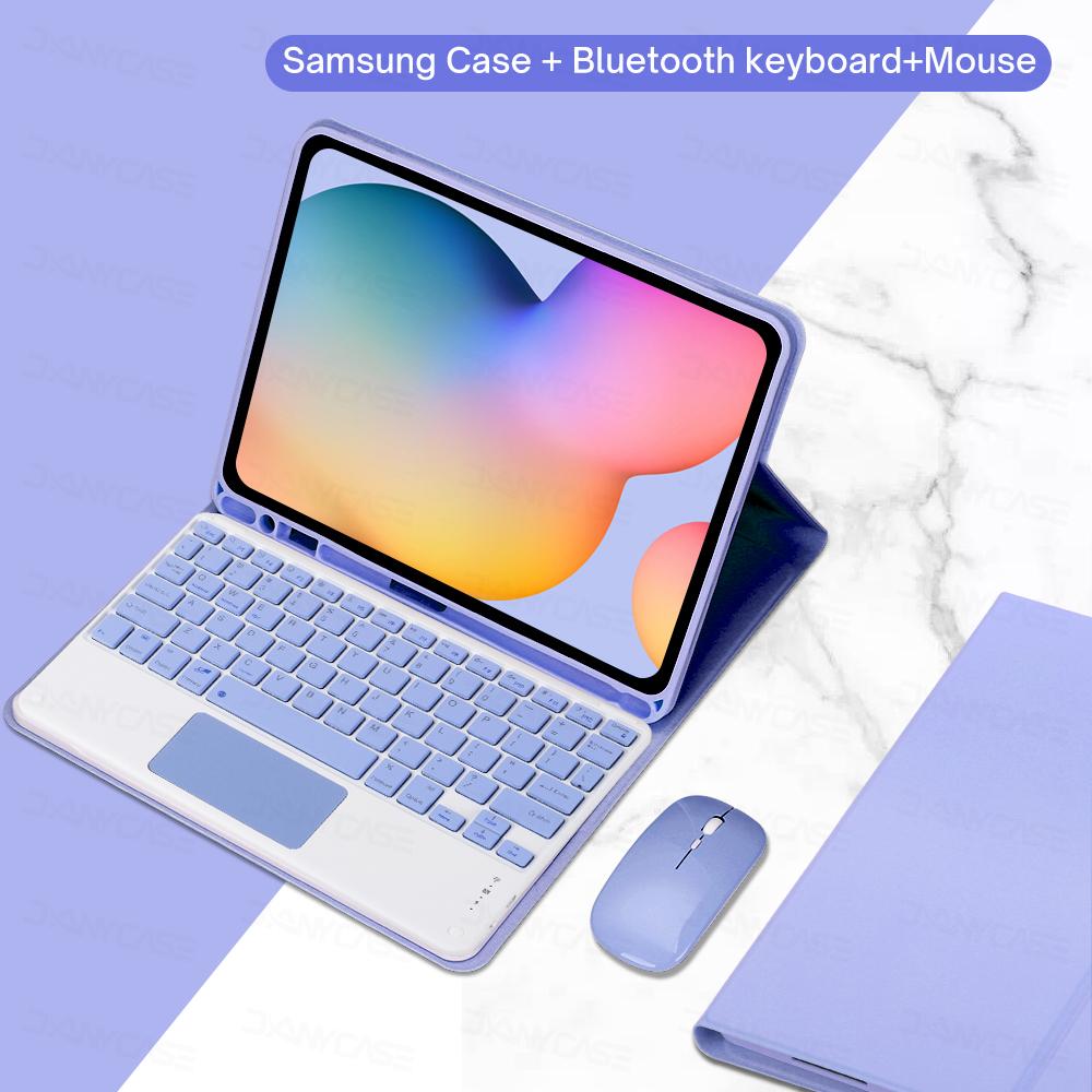 Кожаный чехол с Bluetooth-клавиатурой для Samsung Galaxy Tab A8 10,5 S6 Lite 10,4 S7 S8 S9 11in S7 Plus S7 FE S8 S9 Plus 12,4, чехол для планшета