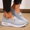Женские однотонные кроссовки на платформе, дышащая трикотажная обувь на шнуровке, удобная низкая спортивная обувь больших размеров