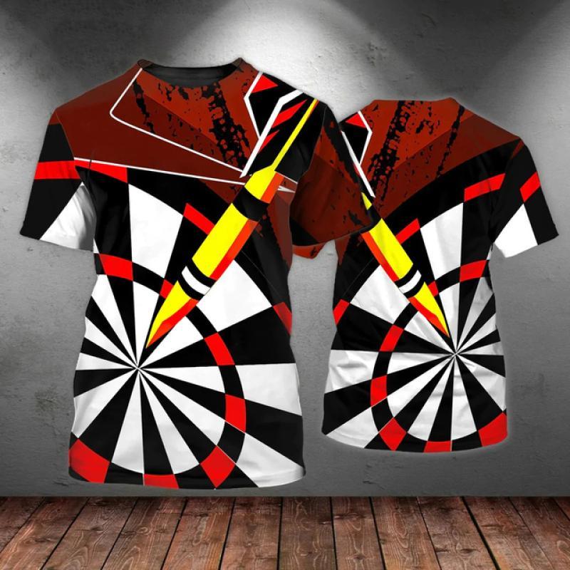 Disc Darts Sports T-shirt Men's Clothing Round Neck Short Sleeves T Shirts 3D Printed Cool Graphics Outdoor Casual Fashion Tees