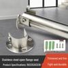 Solid Stainless Steel Wardrobe Rod Support, 16-32mm Round Tube, Hidden U-Shape Base.