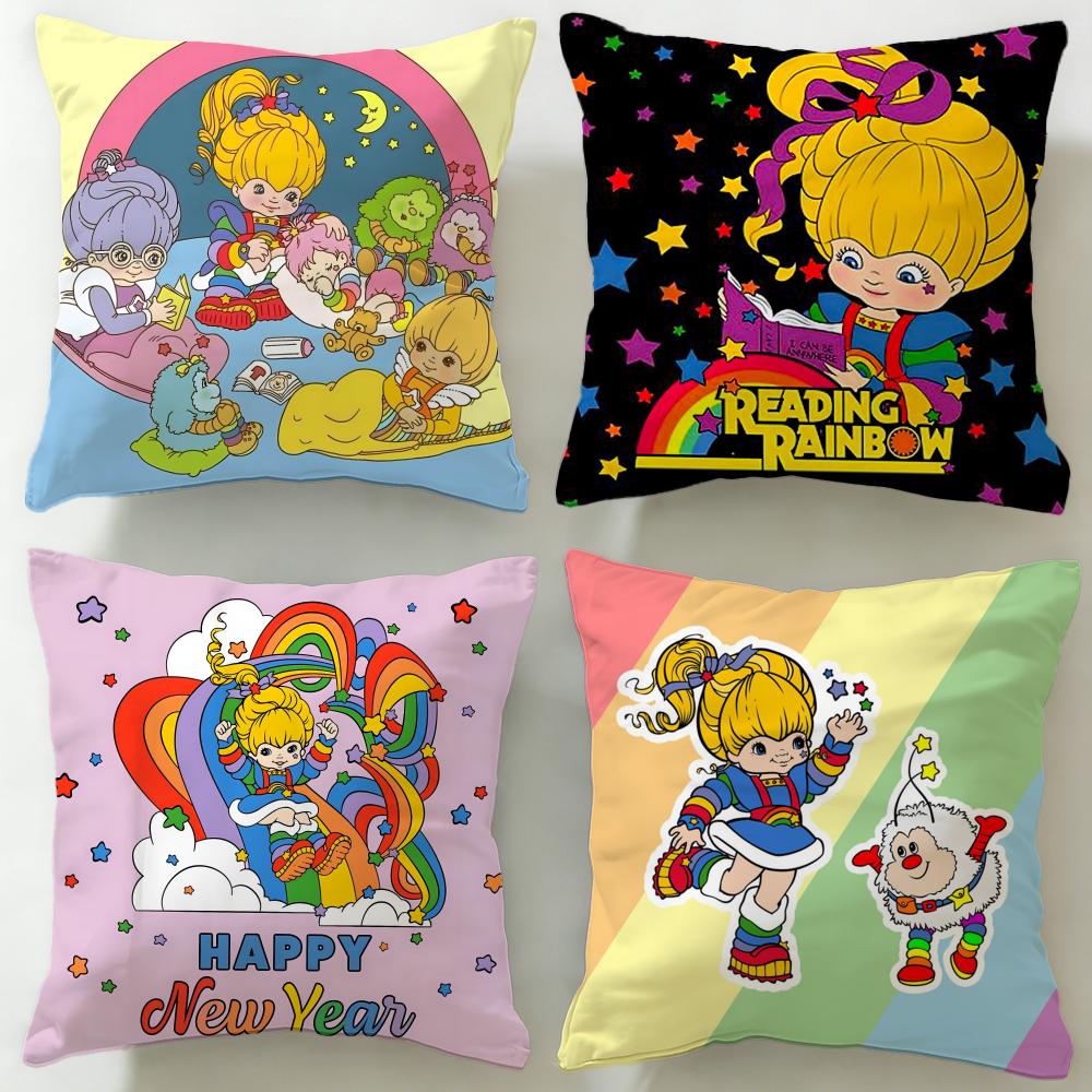 classic cartoon Rainbows Brite Cushion Cover Soft EasyWash Pillow Case Versatile for Couch Bed Travel and Office