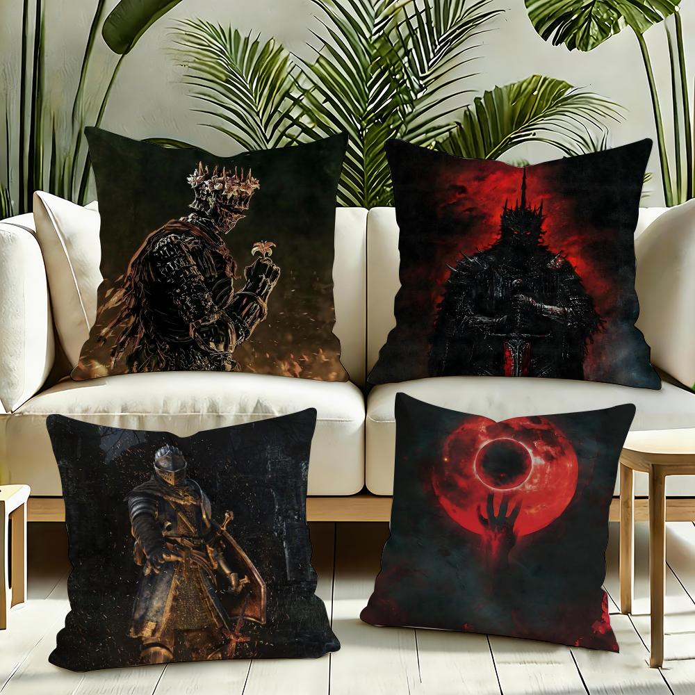 Game DDark SSouls Cushion Cover Silky Short Plush Invisible Zipper Dustproof Sofa Pillow Case for Home Decor
