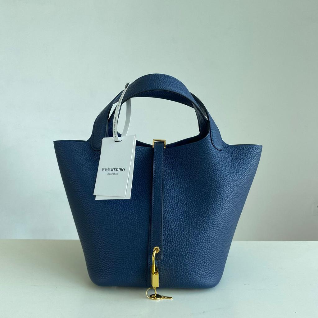 KEDITRO Picotingbo Half Hand Wax Thread Bucket Handheld Женская сумка Модная и простая корзина для овощей 22 см