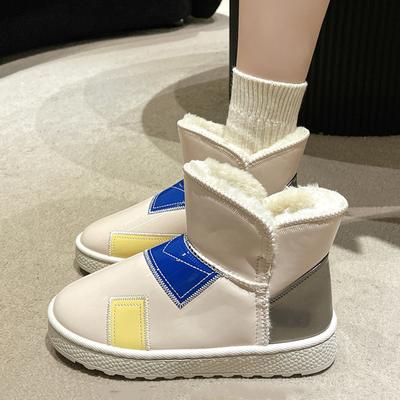 Осенне-зимние толстые бархатные хлопковые ботинки, зимние сапоги для женщин