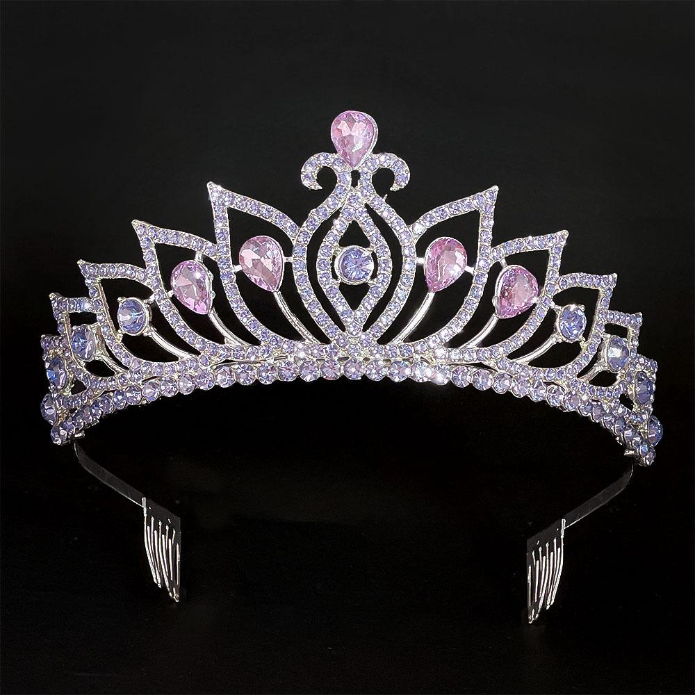Rhinestone Wedding Tiara Crystal Bridal Comb Crown for Bride Prom Queen Cake Topper Decor Girls Princess Party Hair Zircon Gift