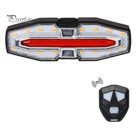 Bicycle Tail Light Adjustable LED Remote Control MTB Road Mountain Bike Turn Signal Lamp Waterproof Rechargeable Bright Night Riding Bike Warning