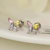 Silver Color Clover Zircon Stud Earrings for Women Sweet Exquisite Screw-Back Ear Piercing Jewelry Birthday Party Gifts