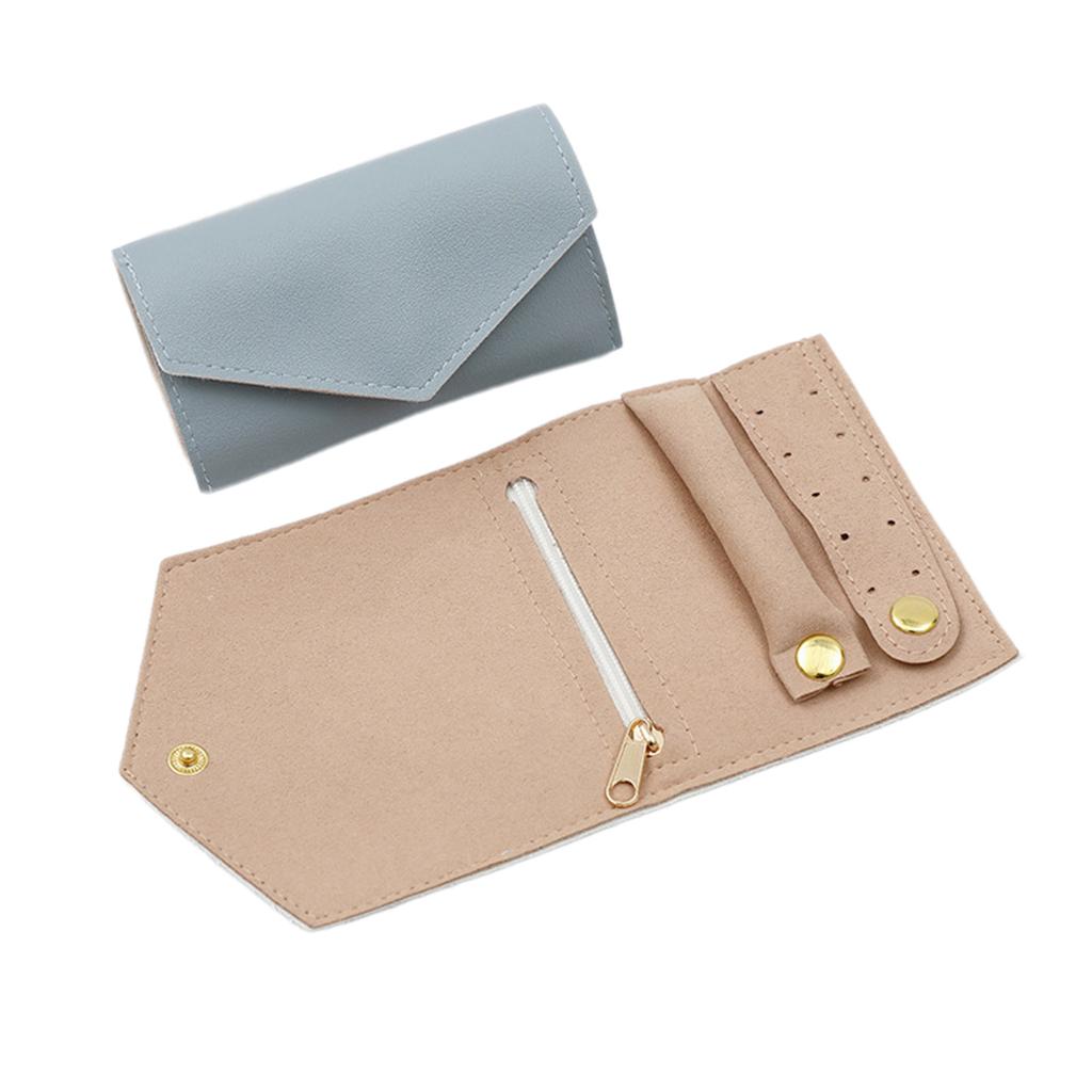 Compact and Practical Jewelry Roll Foldable Jewelry Case Bag for Journey Rings Necklaces Perfect for Any Occasion