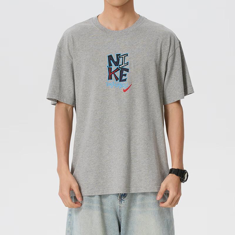 Nike Футболки Мужские Серые С Круглым Вырезом Умеренные IM5043-063