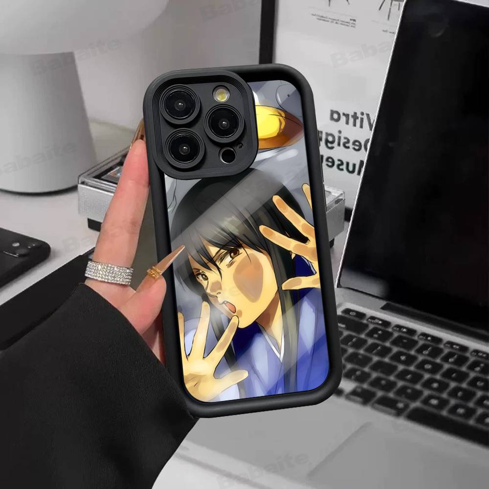 Смешной аниме GINTAMA Силиконовый мягкий чехол для телефона Для IPhone 17 16 15 14 Plus 13 12 Mini 11 Черный чехол