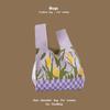 Ins Trendy Handbag Женская вязаная шерстяная сумка-ведро Ручная переноска Повседневная сумка-тоут Коробка для ланча