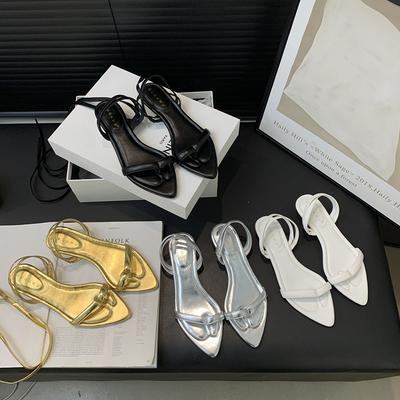 Мода Модные женские босоножки с острым носком, на танкетке, на низком каблуке, с ремешком на щиколотке, на шнуровке, для вечеринок, сексуальные туфли для женщин, размер 35-39, золото