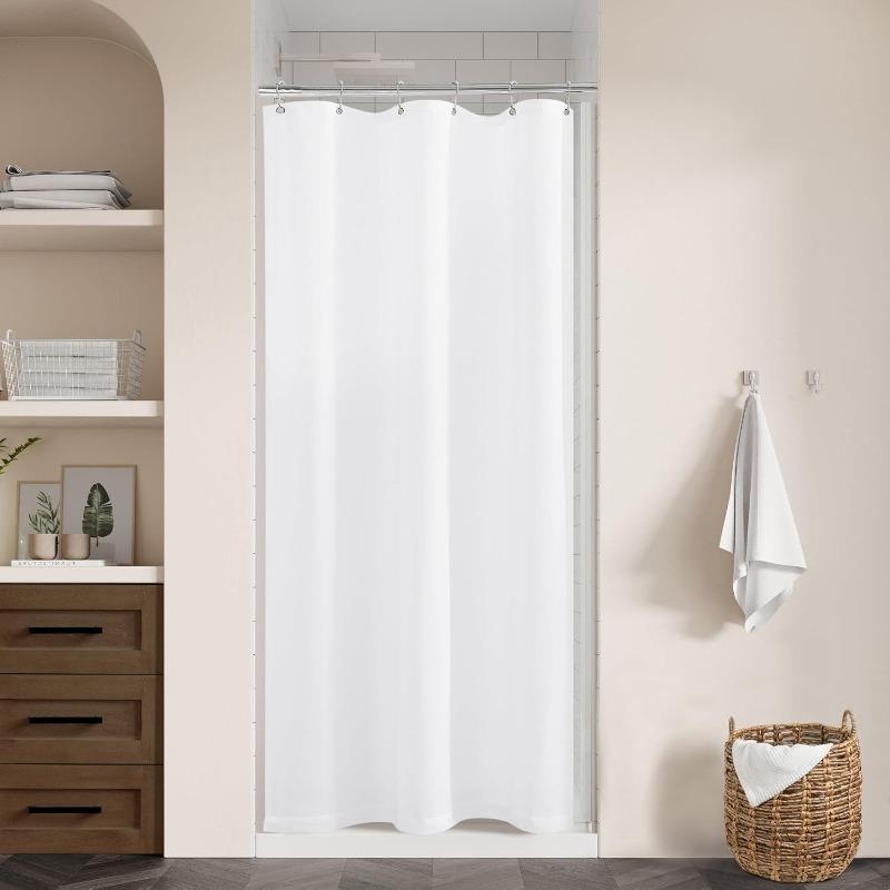 Натуральная кремовая льняная шторка для душа Кантри Бохо Фермерский дом Декор для ванной комнаты Бежевые шторки для душа для ванной Нейтральная ткань