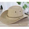 2021 New Outdoor Wide Brim Hat Men's Retro Classic Summer Cool Western Cowboy Hat All-match Linen Sun Hat