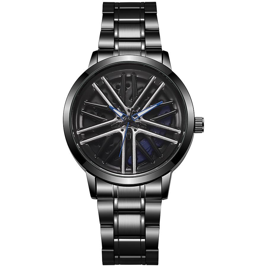 Sports Car Wheel Hub Rotatable Watch Men'S Wheel Quartz Watch Fashion Trendy Men'S Watch