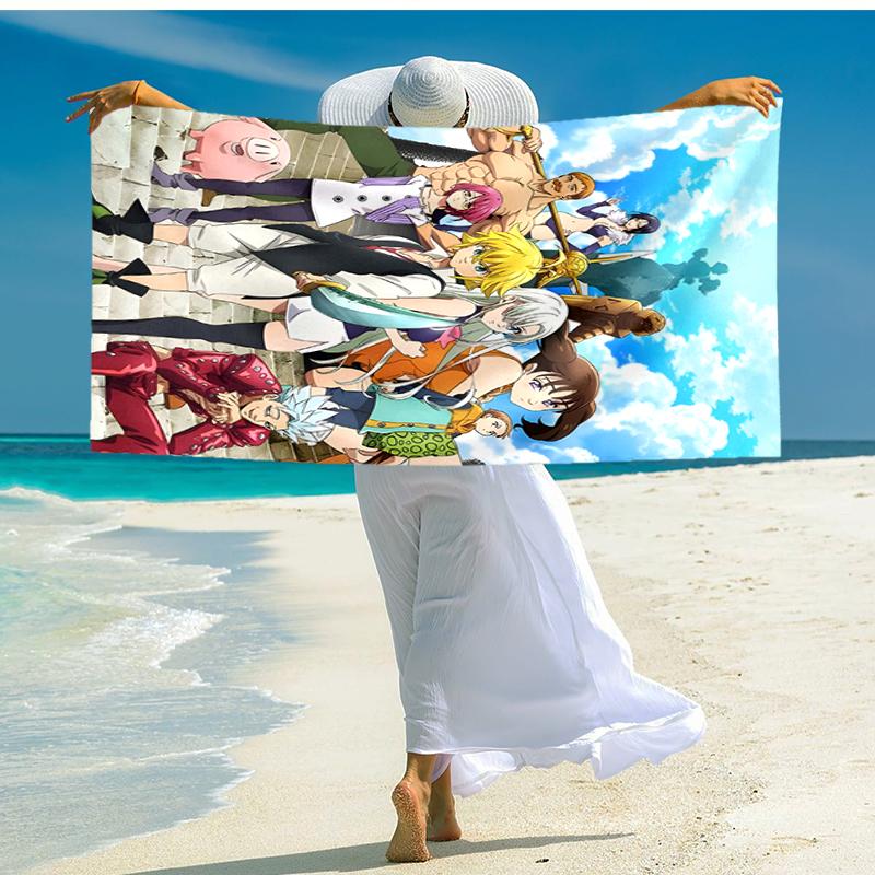 1pc Seven Deadly Sins2 Beach Towel, Comfortable and Thick, and Swimming/Bath/Picnic/Camping Towel, Suitable for Seaside Beaches