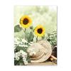 Spring Sunflower Sakura Windmill Farmhouse Church Green Landscape Poster Wall Art Canvas Painting For Living Room Home Decor