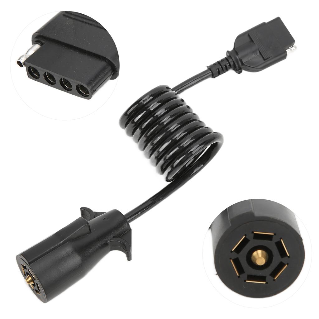 7-контактный круглый на 5-контактный плоский спиральный разъем для прицепа, адаптер, латунный клеммный адаптер для проводки