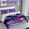 3PC Custom Name "Chibi Characters Action" Bedding Set Duvet Cover Closure Includes 1 Duvet Cover & 2 Pillowcases for Bedroom
