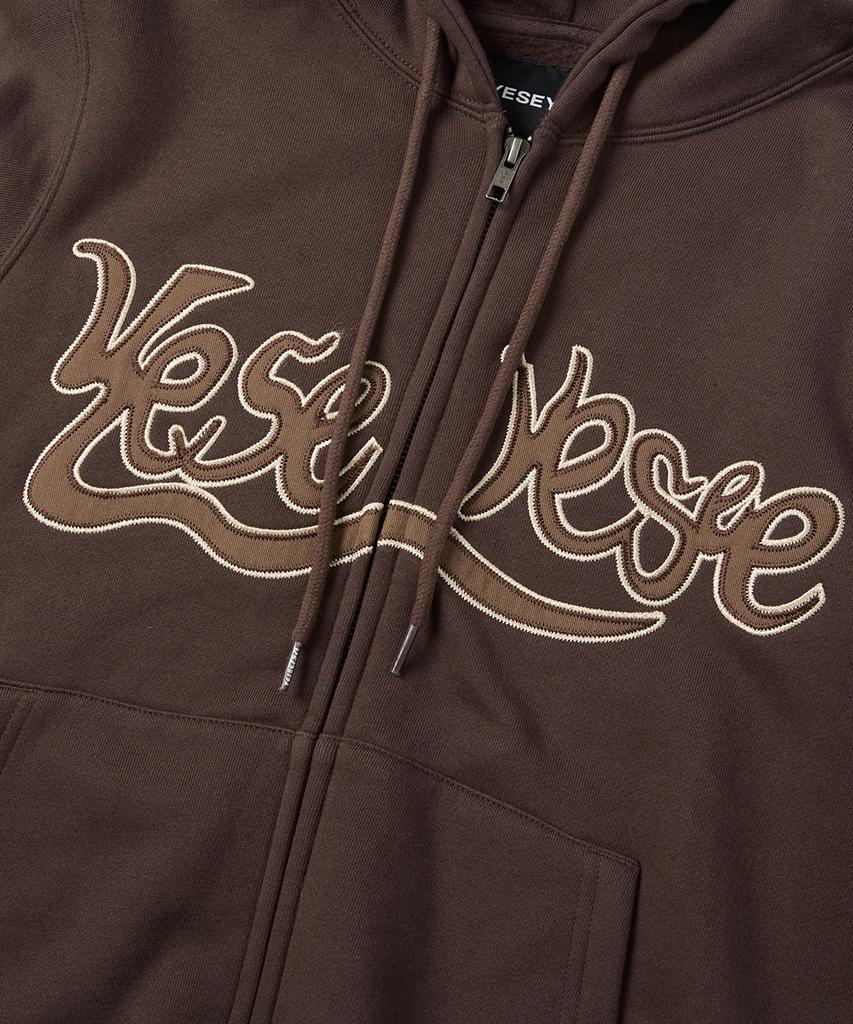 Yeseyesee Y.E.S Худи на молнии с логотипом-улиткой Темно-коричневый