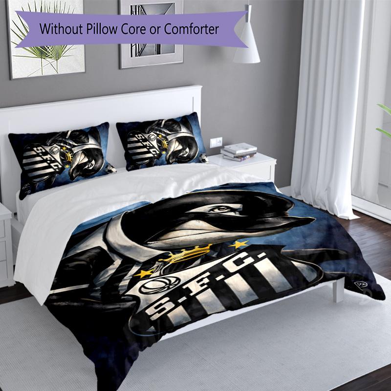 3pcs Santos SFC logo pattern bedding set duvet cover set includes duvet cover &pillowcases, perfect all season bedroom decoration & gift