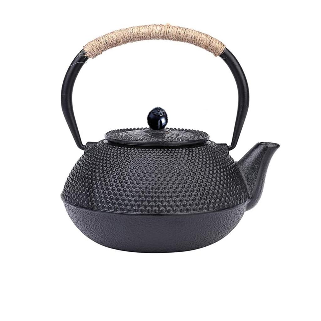 Iron Without with Tea Iron Open Present Kettle, Stylish, Enamel, Strainer, Teapot, Supplement, Fire, Health, Souvenir, (600ml)