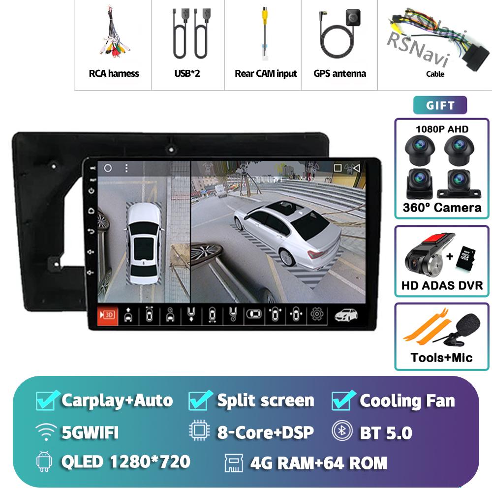 Android 14 Carplay Car Radio для Citroen C5 2009 Мультимедийный видеоплеер Навигация GPS Стерео 2Din DVD AI Voice 360 Камера DSP
