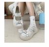 Fashion Women's Shoes 2024 Fashion Buckle Women's Pumps Autumn Mary Jane Round Toe Solid Bow Tie Shoes Ladies Platform Casual Loafers
