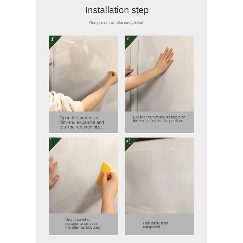 Прозрачные наклейки на стену, электростатическая адсорбция, водонепроницаемая защитная пленка для настенной мебели, съемная устойчивая к царапинам наклейка
