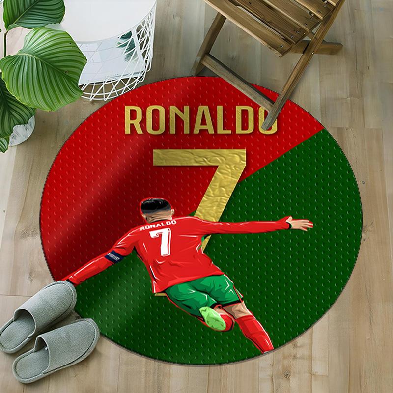 1pc Number 7 Soccer5 Carpet, Round Rug, Comfortable, Suitable for Entryways, Living Rooms, Office, And Bedrooms, Christmas Decoration