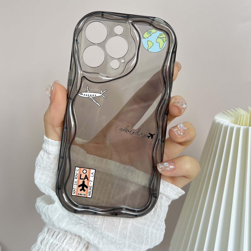 Мягкие волнистые чехлы для телефонов N68 с изображением траектории полета самолета для iPhone 14 Pro Max 13 mini 15 Plus XR 7 8 6 XS Max 12 11, защитный чехол-бампер