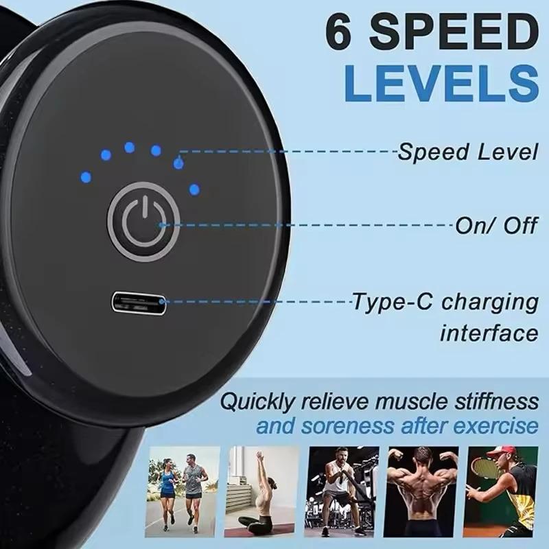 2026 Новый Подарок Здоровье 4-х Головчатый Фасциальный Массажер, Мини Электрический Массажер, Мини Фасциальный Пистолет, Бытовой Полностью Автоматический Массажер для Расслабления Мышц