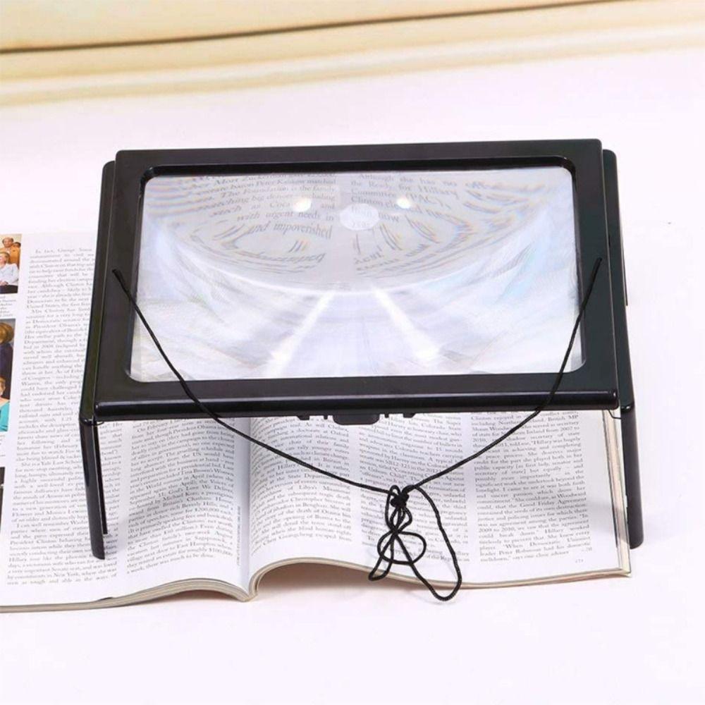4 LED Light Reading 3X Magnifier Full Page a4 LED Magnifying Glass  for Reading Sewing Knitting