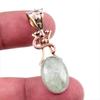 Natural Aquamarine Gemstone 925 Solid Sterling Silver TwoTone Pendant 1.75" u7R10