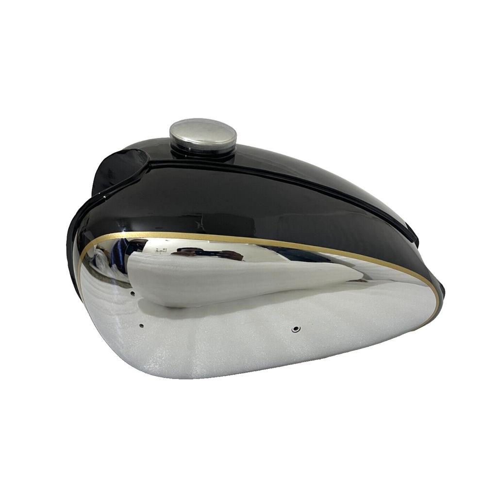 NSU Max 250 Aluminium Polished Black Painted Fuel Petrol Gas Tank +Cap |Fit For