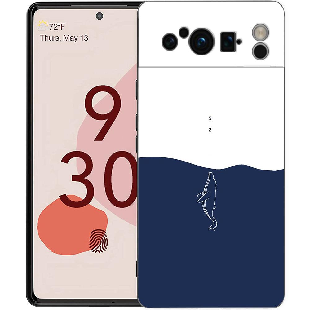 Парный чехол для телефона с дельфином и китом Для Google Pixel 9 8 9A 8A 7 7A 6 Pro XL 6A 5G Черный Мягкая задняя крышка Роскошный TPU Чехол