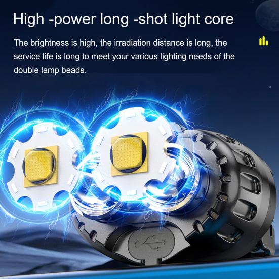 Светодиодный налобный фонарь с регулируемым датчиком движения на 90 градусов, перезаряжаемый водонепроницаемый уличный налобный фонарь для кемпинга, аварийное освещение
