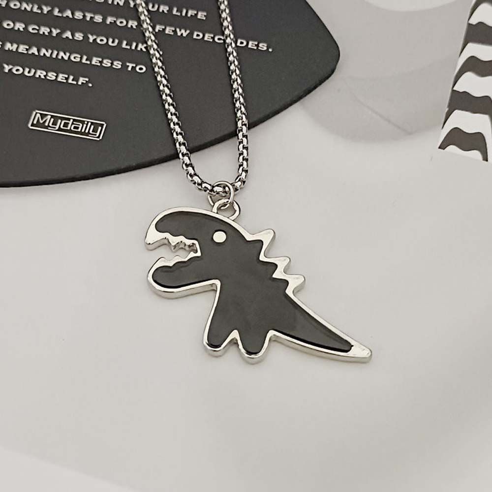 Dinosaur Dinosaur Pendant Black Korean Style Dinosaur Necklace Clavicle Chains Couple Necklaces