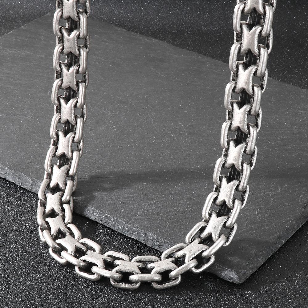 Vintage 50CM Long 20MM Width Choker Necklace Man Solid Polished Matte Stainless Steel Link Chain Necklaces for Men Male Jewelry