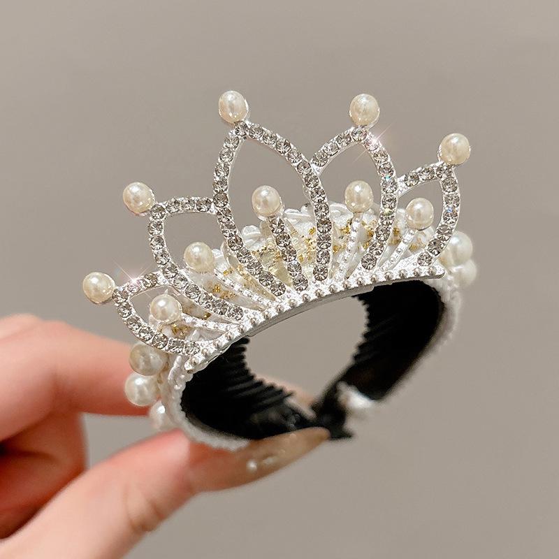 Crown Headdress Ponytail Holder for Little Girls – Birthday and Festive Hair Accessory