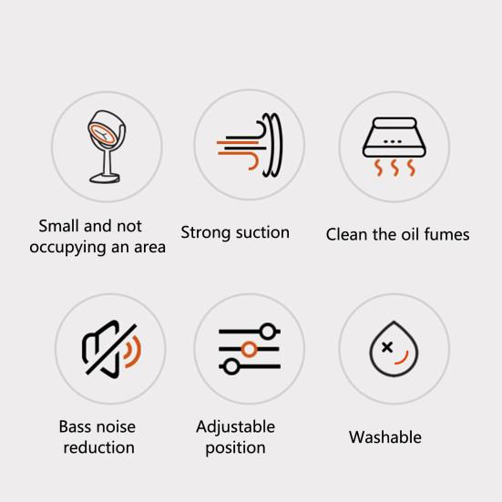 Портативная вытяжка с устойчивым основанием, мощное всасывание, регулируемый угол наклона, низкий уровень шума