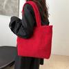 Stylish Korean Plush Tote Bag For Women Large Versatile Handbag Ideal For Daily Use In Trendy Colors