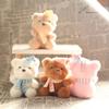 Cute Bear Plush Keychain With Hat Cartoon Bag Charm Soft Stuffed Animal Doll Pendant Accessory