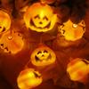 Horror Pumpkin Halloween String Lights 10FT 20LEDs Spooky Pumpkin Decorative Hanging Lights Waterproof LED Pumpkin Lights 8 Light Modes