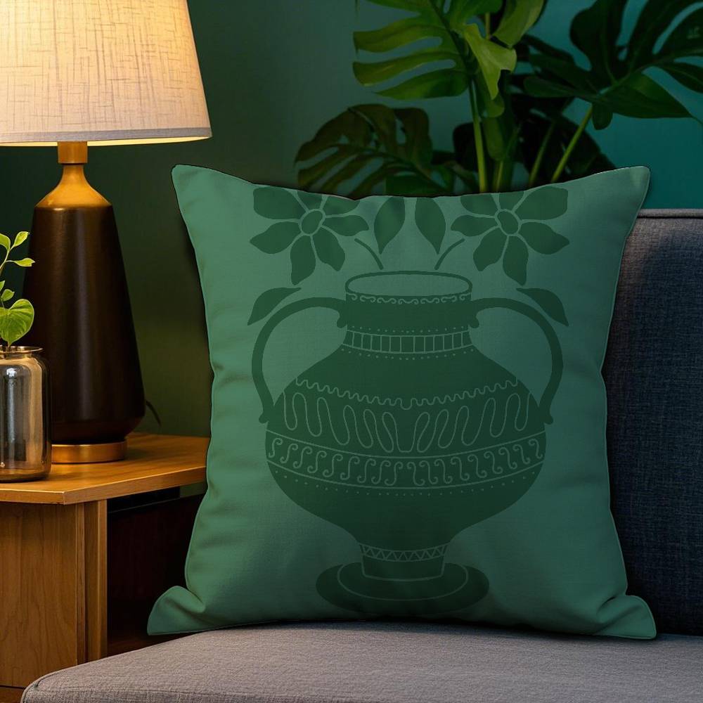 Bohemia Green Classic Pillow Case Plush Fabric Soft Double Sided Print Sofa Cushion Cover Throw Pillow Covers