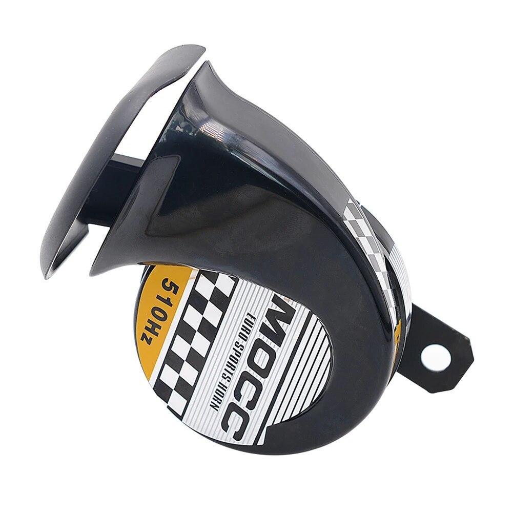 12 В мотоциклетный звуковой сигнал, 130 дБ, 510 Гц, электрический воздушный звуковой сигнал, однотональный электрический звуковой сигнал в форме улитки для мотоцикла, автомобиля, мотоцикла, грузовика, автомобиля