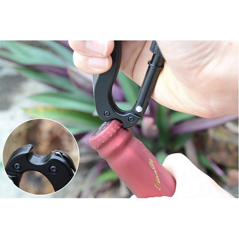 Многофункциональный алюминиевый туристический нож-карабин, брелок-клипса с открывалкой для бутылок для активного отдыха