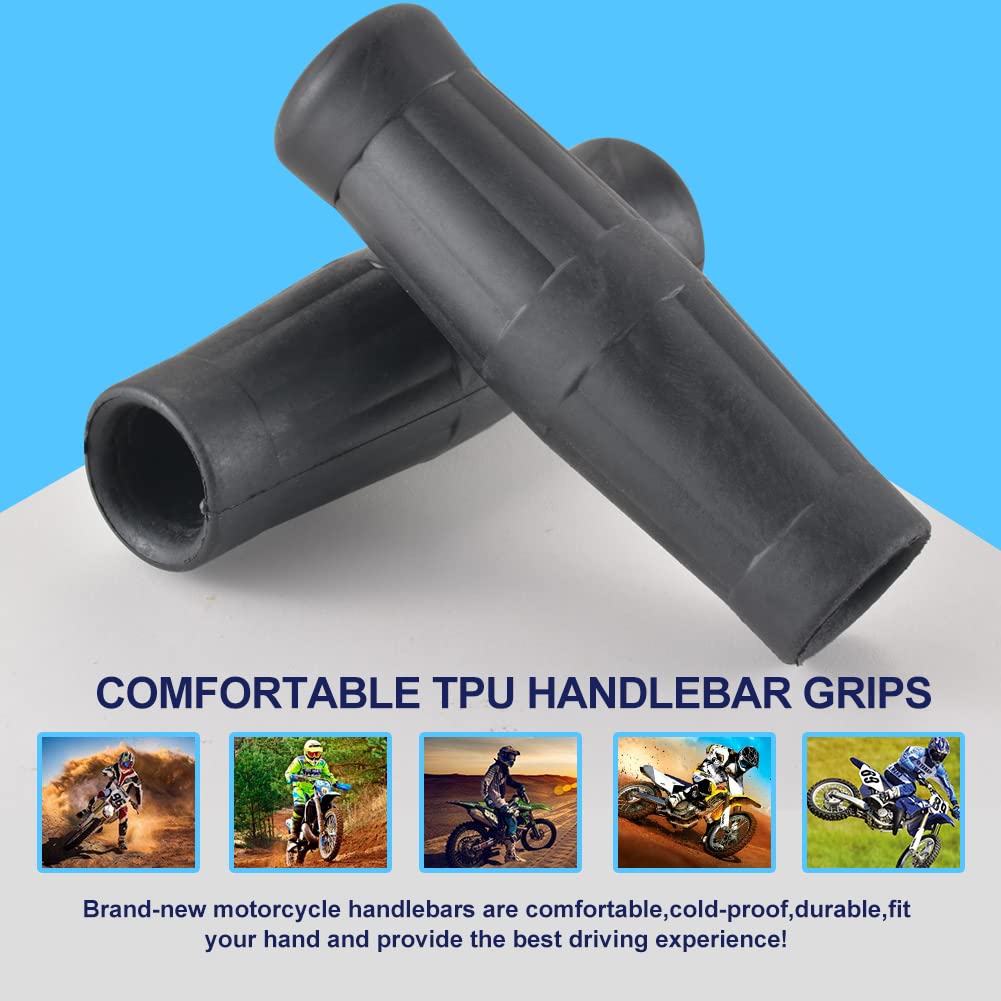 KATUR Motorcycle Hand Grips 7/8''22mm 24mm Rubber Handlebar Grip Retro Rubber Bike Vintage