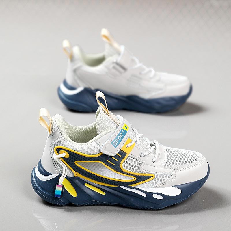 Frame Shoes Single Net Breathable Boys Shoes 2025 Spring and Summer New Hollow Children's Sports Shoes Medium and Large Children's Boys