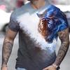 Men's T-shirt with 3D Animal Graphics T-shirts Everyday T-shirts with Round Neckline  Short 6XL